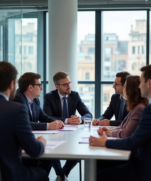 Executive team discussing workplace cultural strategy